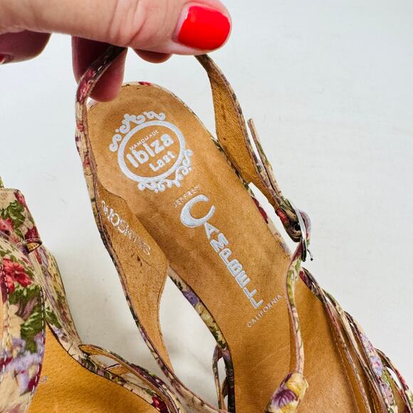 Jeffrey Campbell Swansong Floral Platform Wedge Heels T-Strap Size 10 - Picture 11 of 15